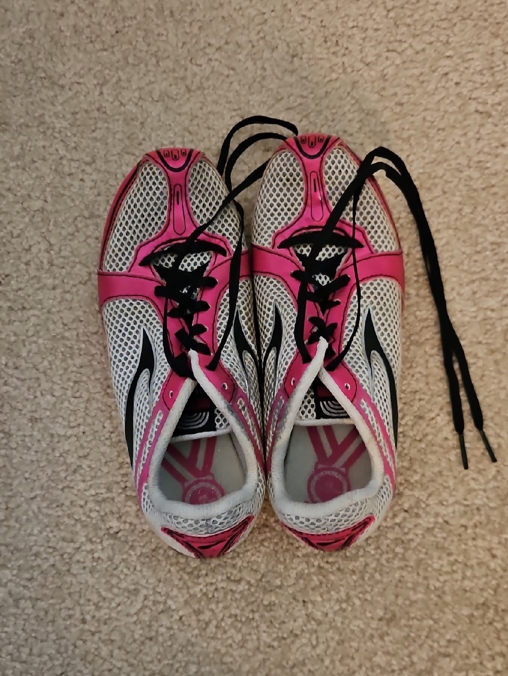 Women's Pink & White Brooks Track And Field Spikes